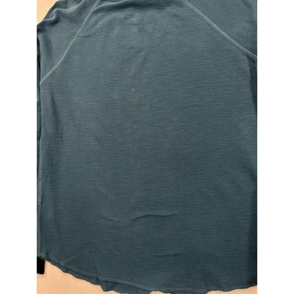 Men's True Religion Turquoise Blue Thermal Long Sleeve Shirt Medium